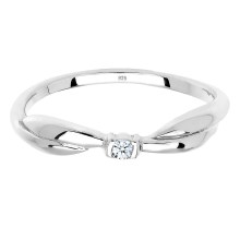 Ring Schleife Verlobung Diamant 0.03 ct. 925 Silber Ring Schleife Verlobung Diamant 0.03 ct. 925 Silber