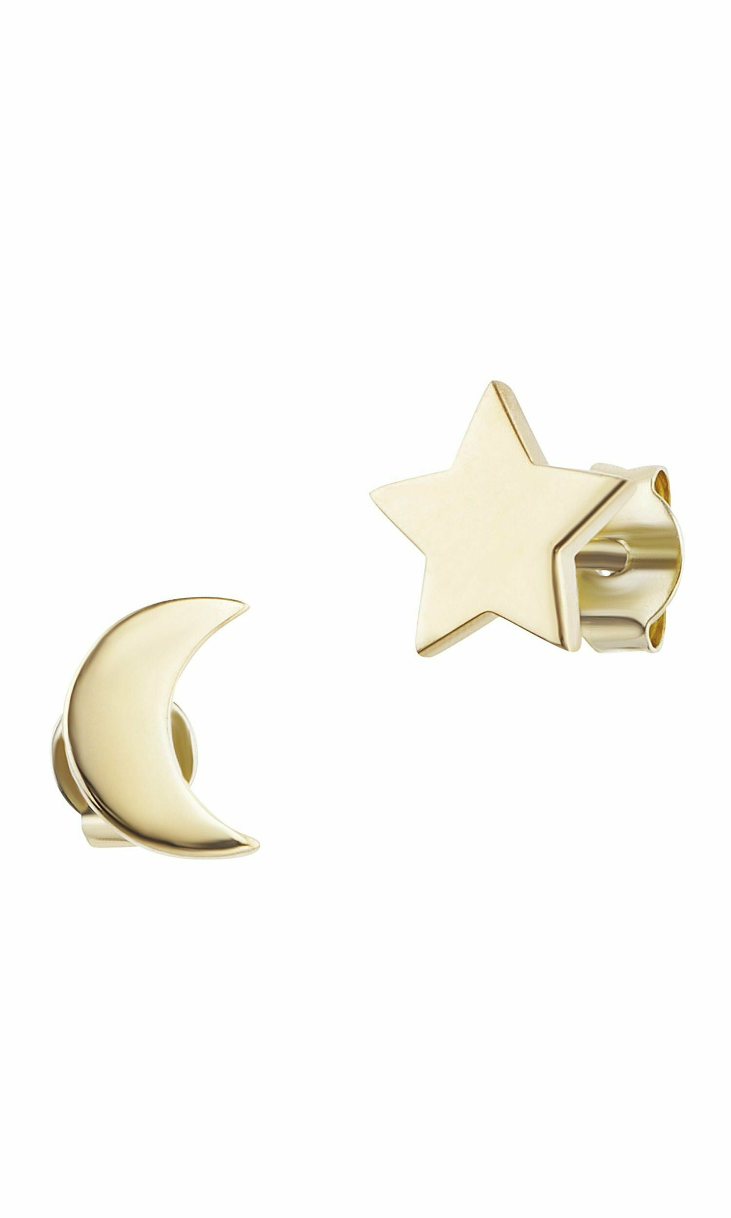 Ohrstecker 925 Sterling Silber gelb vergoldet Mond Stern 41184277626974 – Bild 2