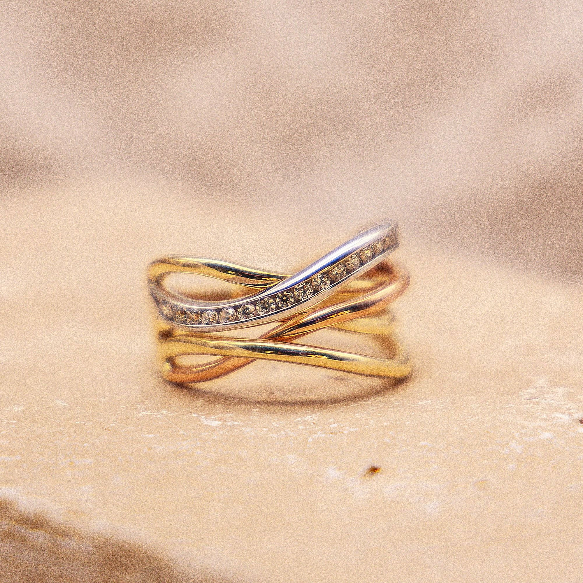 Fascination by Ellen K. 333 Gold 3-farbig Zirkonia weiß Ring 41675917262942 – Bild 3