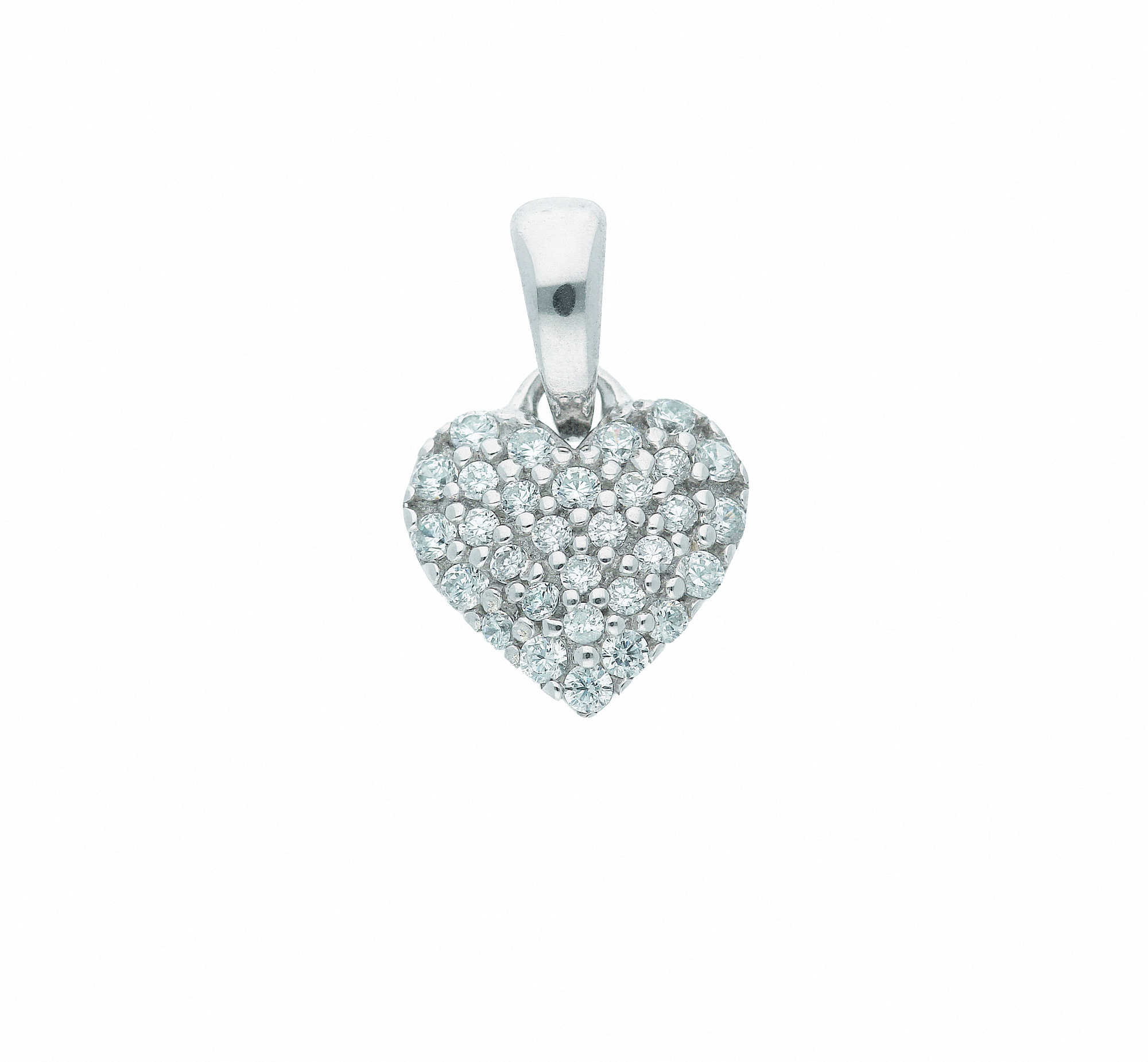Damen 333 Weißgold Anhänger Herz mit Zirkonia Damen 333 Weißgold Anhänger Herz mit Zirkonia