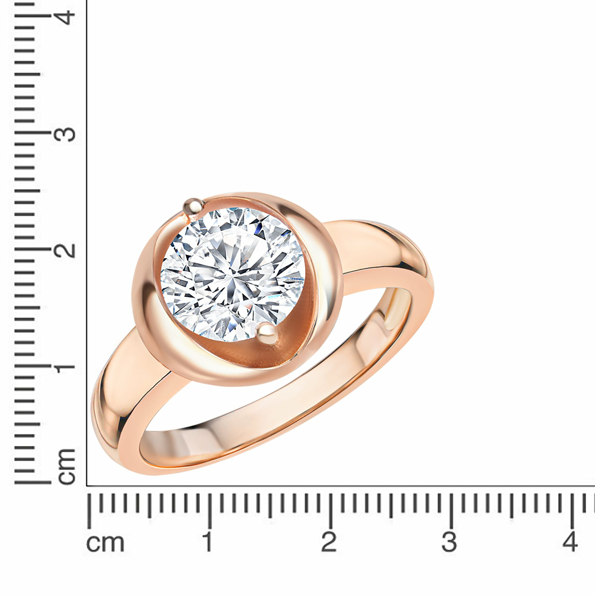 ZEEme Basic Silber 925 rosé-vergoldet mit weiße Zirkonia-Stein 8mm Ring 41679089... ZEEme Basic Silber 925 rosé-vergoldet mit weiße Zirkonia-Stein 8mm Ring 41679089...