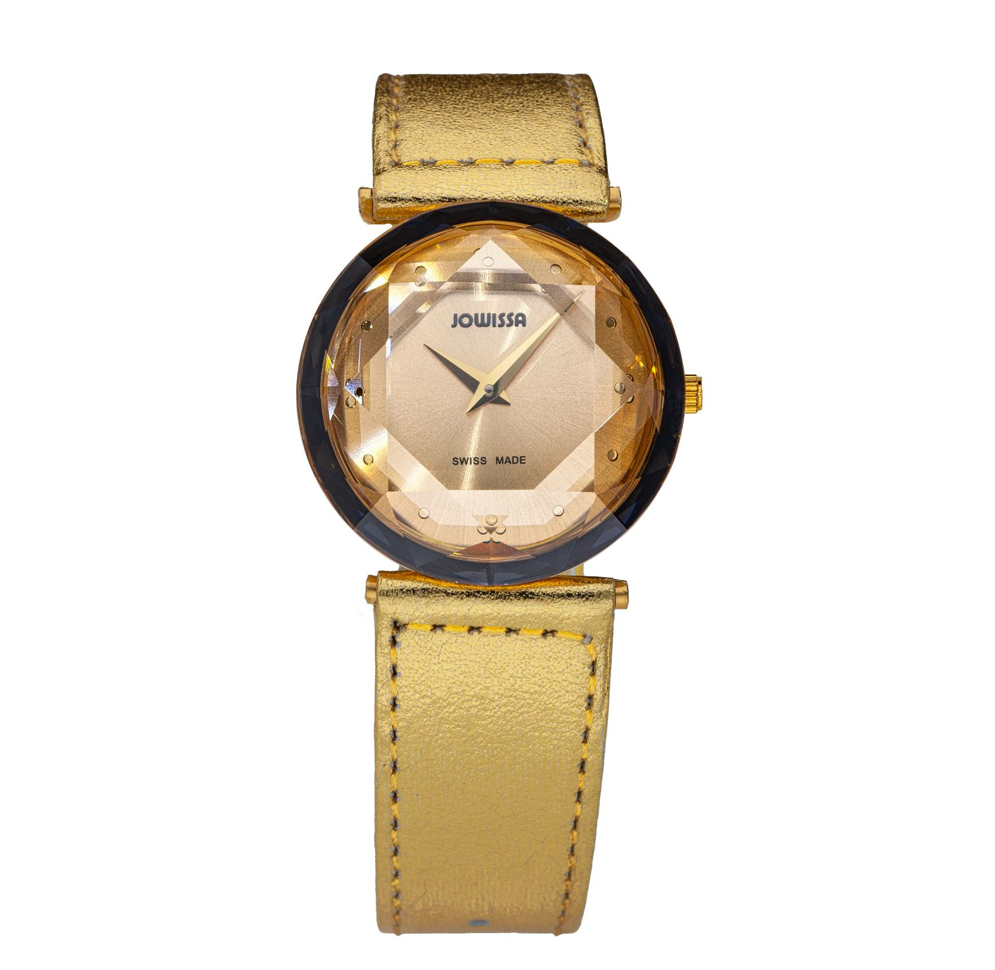 Jowissa Damenuhr Cubic Zirkonia Lederarmband gold J6.022.M Jowissa Damenuhr Cubic Zirkonia Lederarmband gold J6.022.M