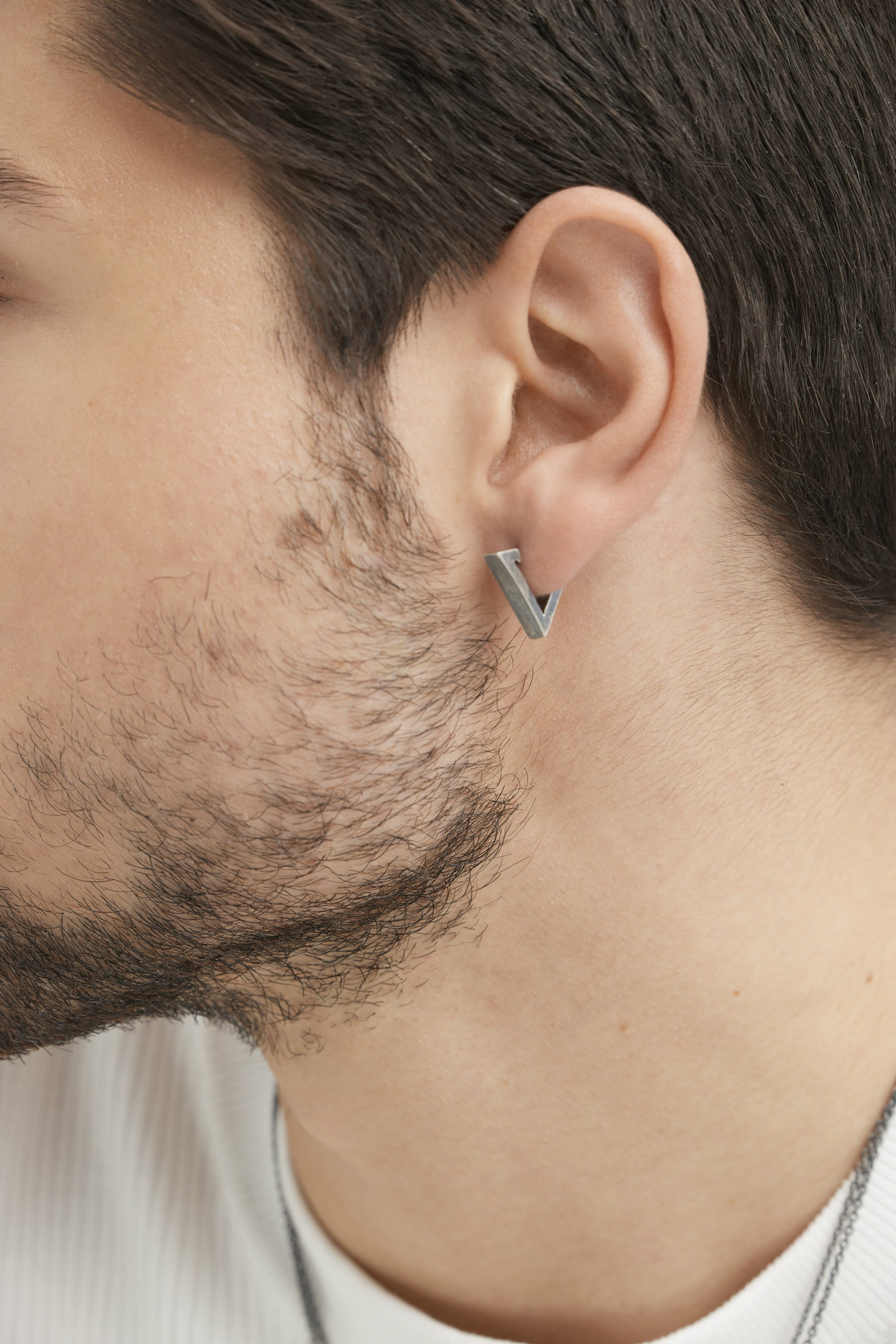 Single-Creole 925/- Sterling Silber matt oxidiert Dreieck 41184517128286 – Bild 2