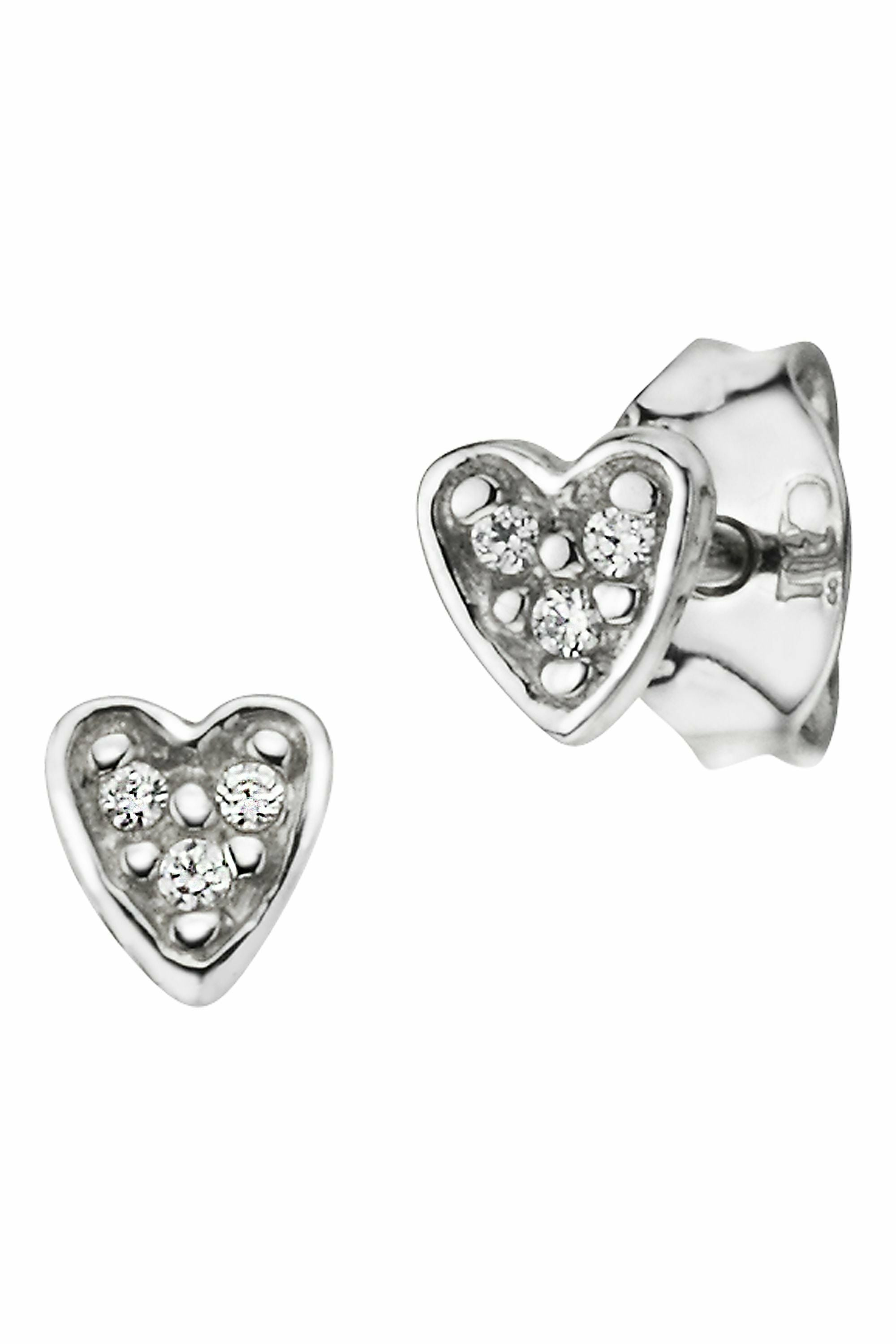 Ohrstecker 925/- Silber rhodiniert Herz Zirkonia 41183979274334 – Bild 2