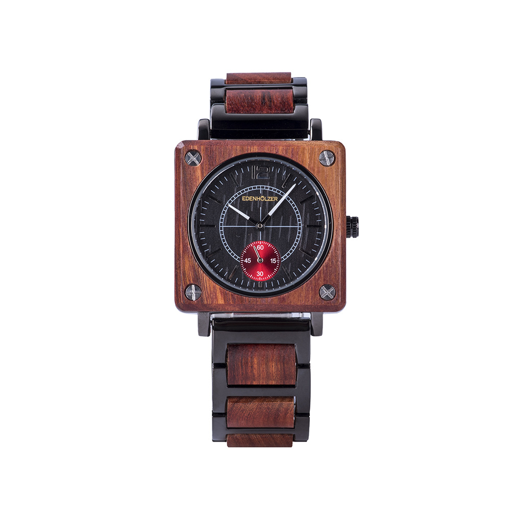 Edenhölzer Holzuhr Unisex Armbanduhr Quarz Java Holzarmband ED092-005 – Bild 2