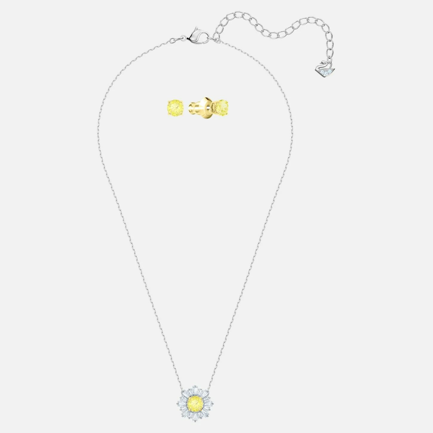 Swarovski Schmuckset Unisex Sunshine Sonnen‑Set Halskette + Ohrstecker Gelb Weiß... – Bild 2