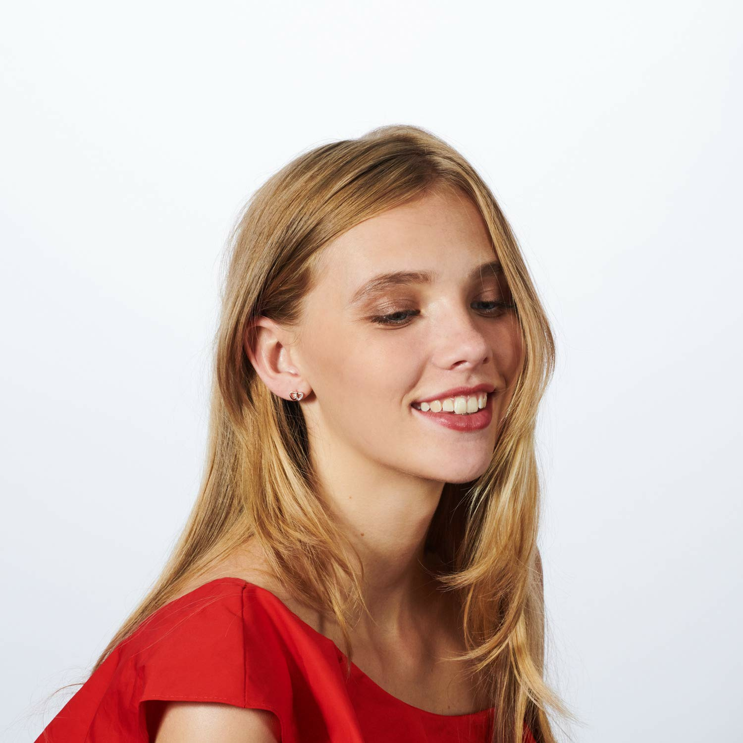 Xenox XS3740RN Ohrstecker Happy Hour Zirkonia Herzform Rosé – Bild 3