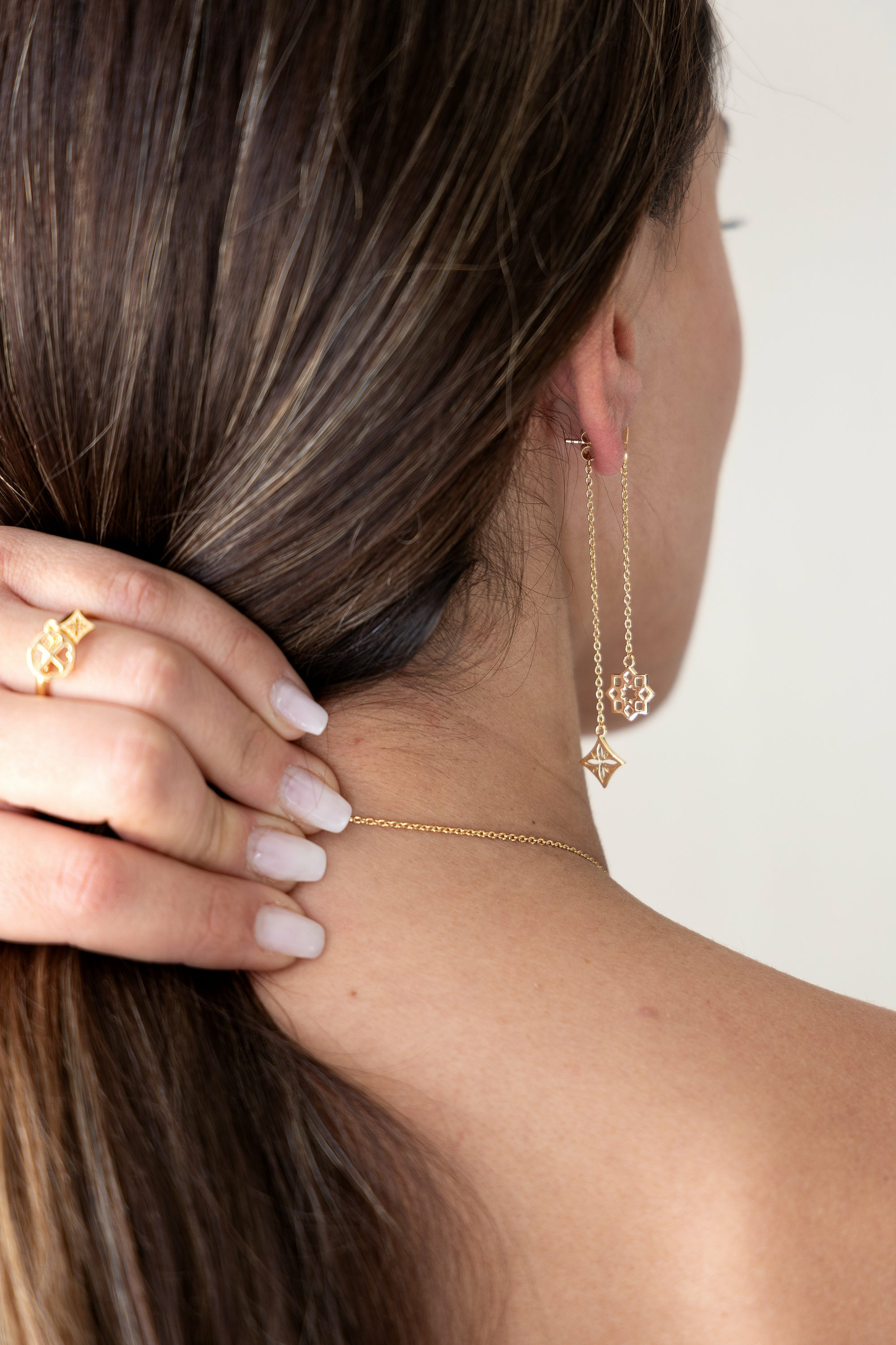 Ohrringe 925 Silber vergoldet Anhänger 41184988299358 – Bild 3