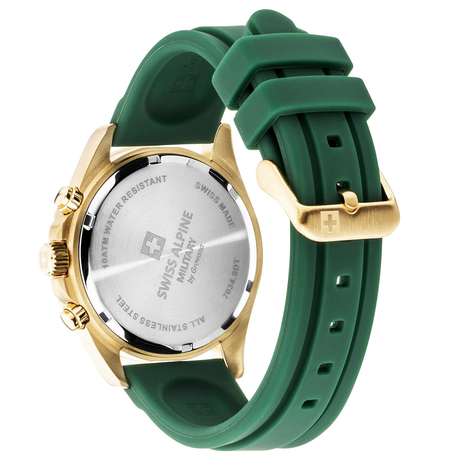 Swiss Alpine Military Herrenuhr 7034.9818 Sierra, Chronograph, Edelstahl, Grün-G... – Bild 2