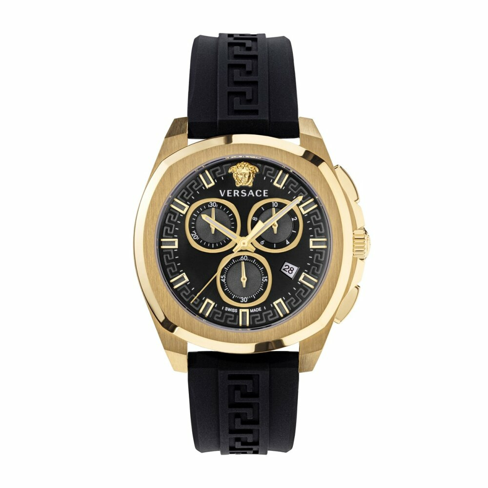 Versace Herren Armbanduhr Chronograph CHRONO GEO schwarz, gold 43 mm VE7CA0423 Versace Herren Armbanduhr Chronograph CHRONO GEO schwarz, gold 43 mm VE7CA0423