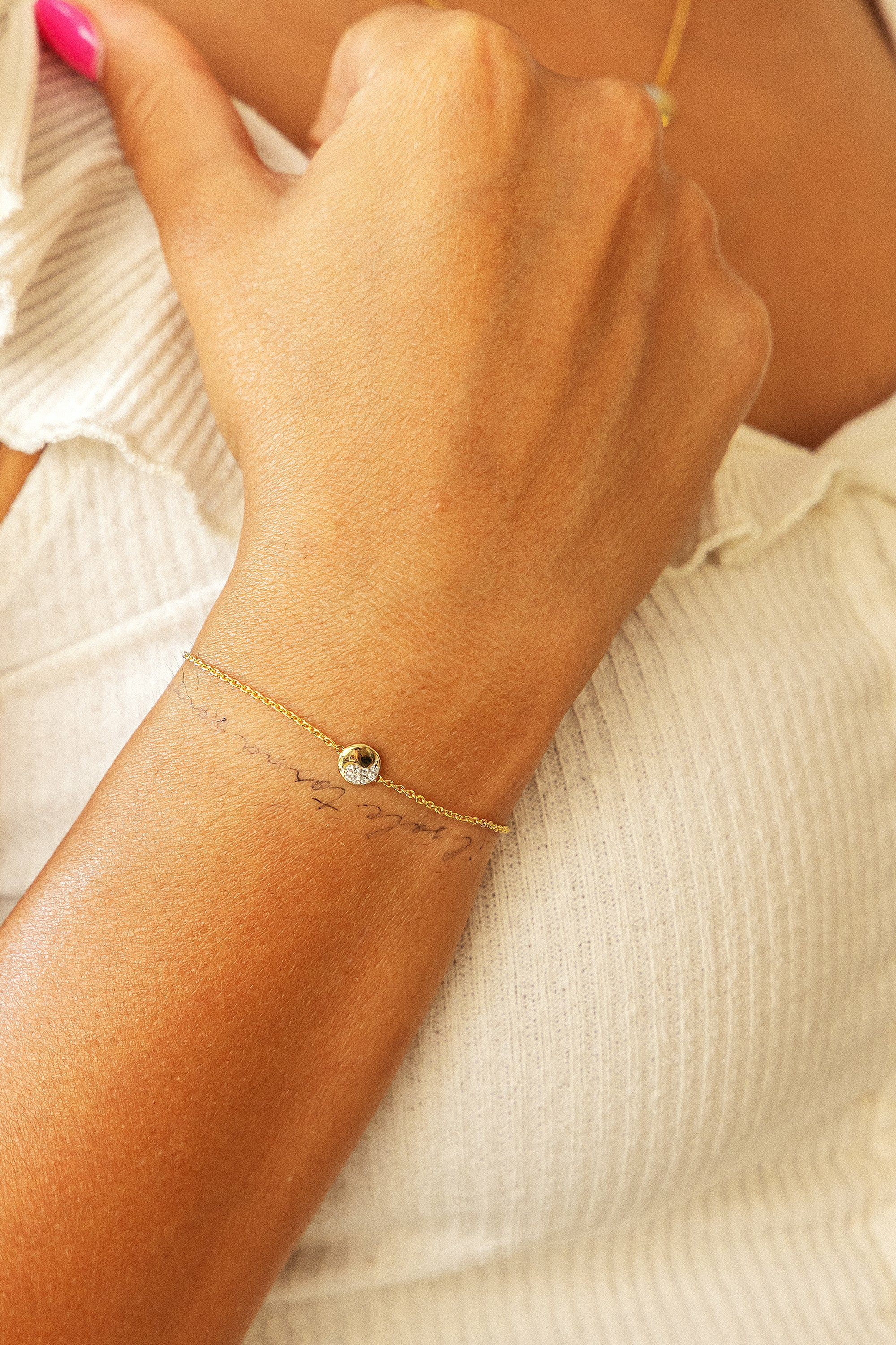 Armband 925 Silber vergoldet mit Yin & Yang Anhänger 41185149976670