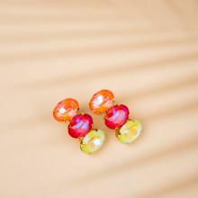 CE SW Vertical Oval Three Stones M - Orange/Fuchsia/Light Peridot CE SW Vertical Oval Three Stones M - Orange/Fuchsia/Light Peridot