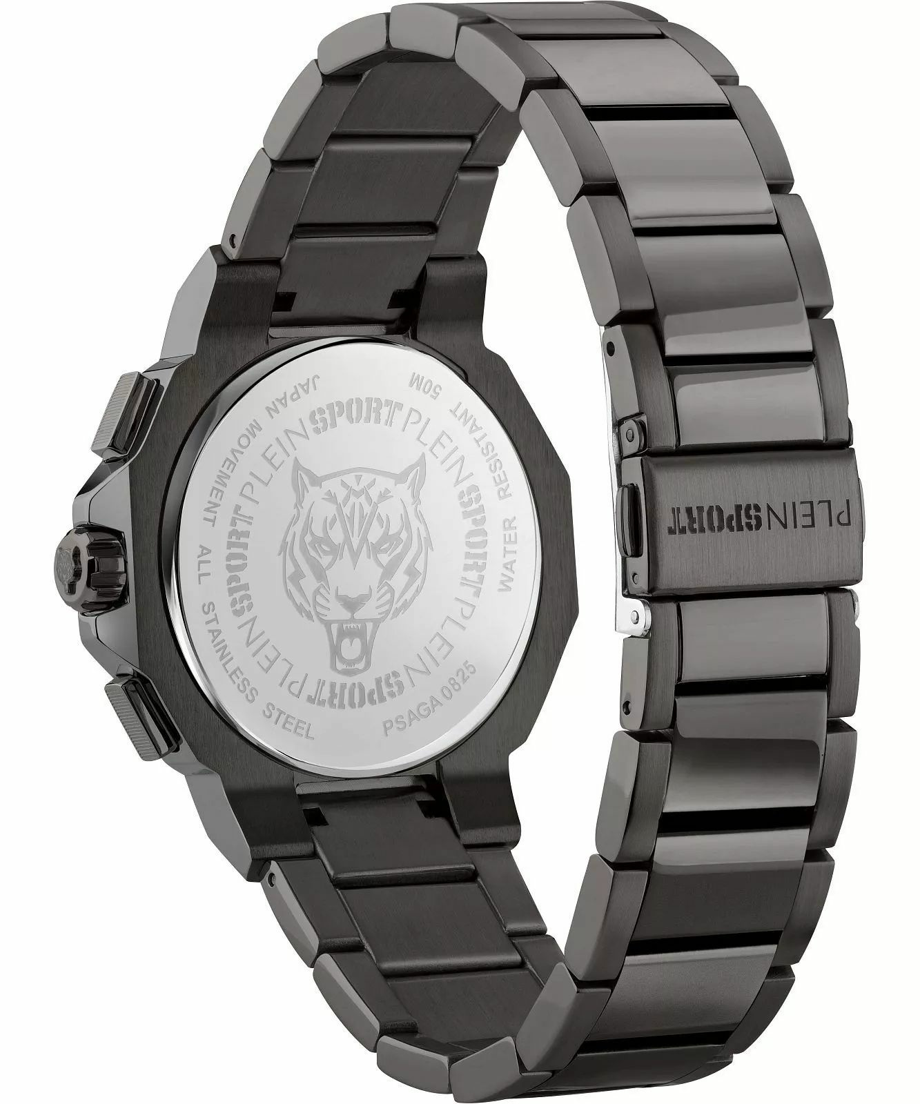 Plein Sport Herrenuhr Titan Chronograph PSAGA0825 Schwarz IP 46 mm – Bild 3