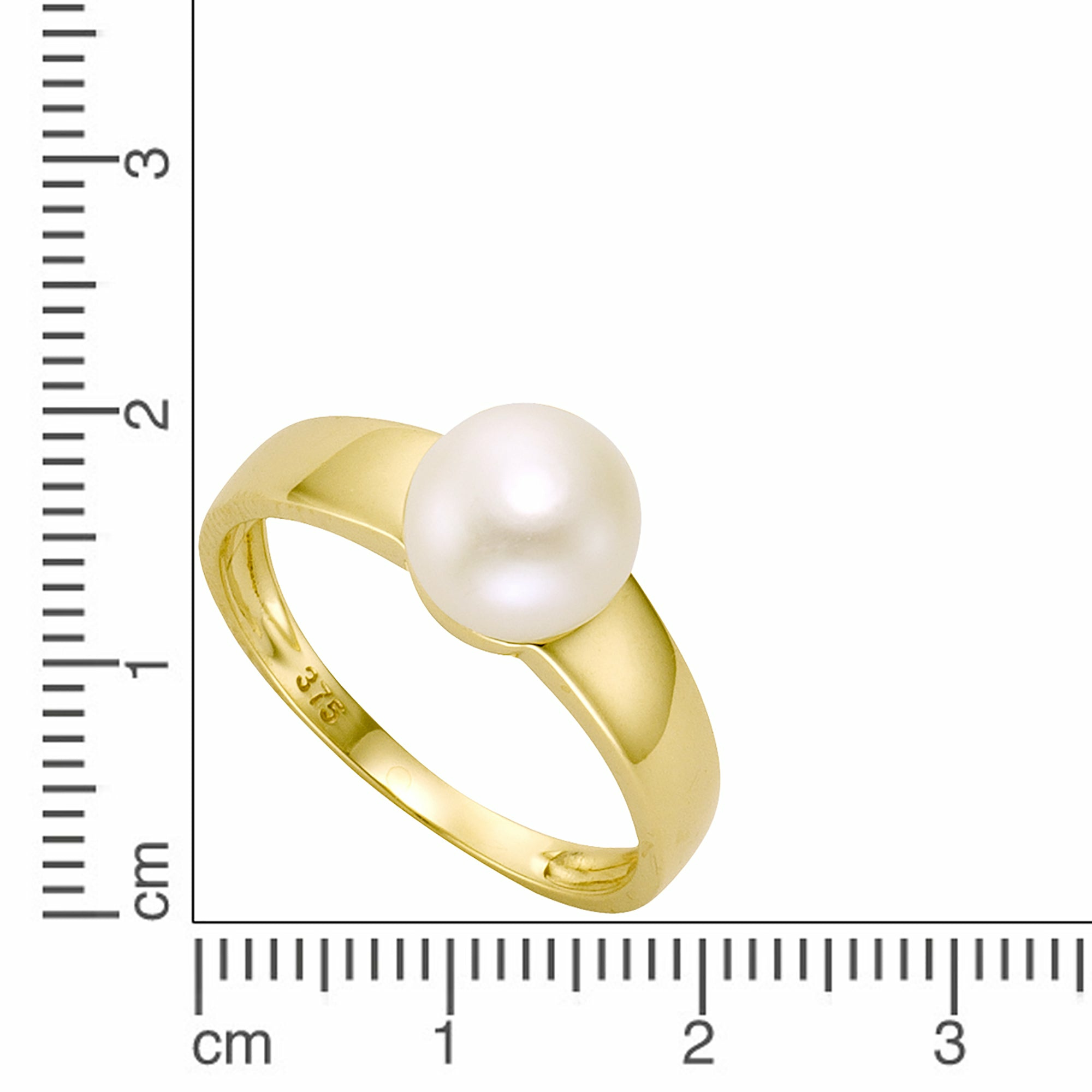 Vivance Gold 375 Perle weiß 7,5-8mm Ring 41679316680798 – Bild 2