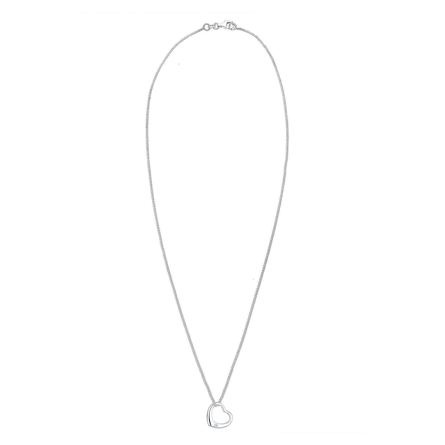 Halskette Herz Liebe Diamant (0.03 ct.) 925 Silber – Bild 3