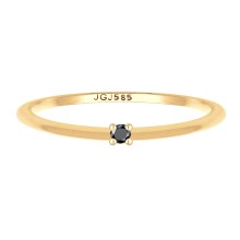 Ring Verlobung Solitär Diamant Schwarz Brillantschliff (0.003 ct) 585 Gelbgold Ring Verlobung Solitär Diamant Schwarz Brillantschliff (0.003 ct) 585 Gelbgold