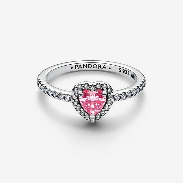 Pandora Damenring Erhabenes Herz Pink 198421C03 – Bild 2