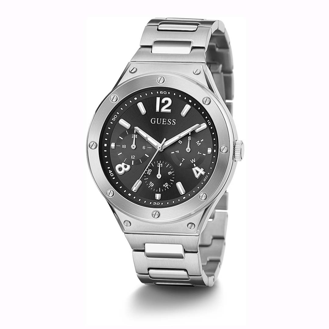 Guess Herren Armbanduhr Scope Multifunktion silber 44 mm GW0454G1 Guess Herren Armbanduhr Scope Multifunktion silber 44 mm GW0454G1