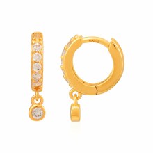 Creole 925 Sterling Silber vergoldet mit Zirkonia Anhänger 41185223049310 Creole 925 Sterling Silber vergoldet mit Zirkonia Anhänger 41185223049310