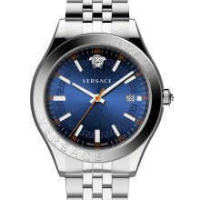 Versace Armbanduhr Unisex Hellenyium 42 mm Silber Blau VEVK00921 Versace Armbanduhr Unisex Hellenyium 42 mm Silber Blau VEVK00921