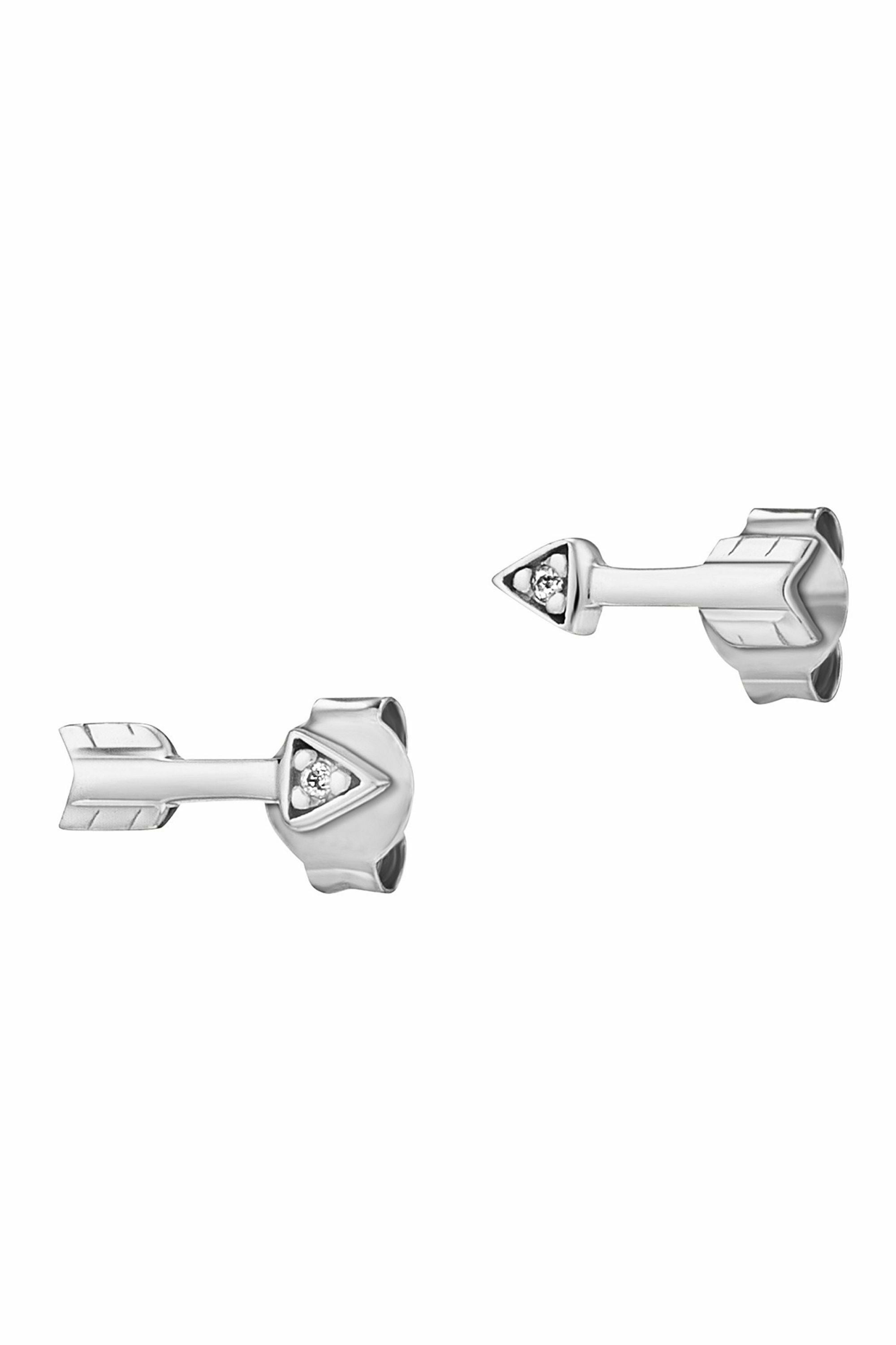 Ohrstecker 925/- Sterling Silber rhodiniert Zirkonia Pfeile 41184281493598 – Bild 2