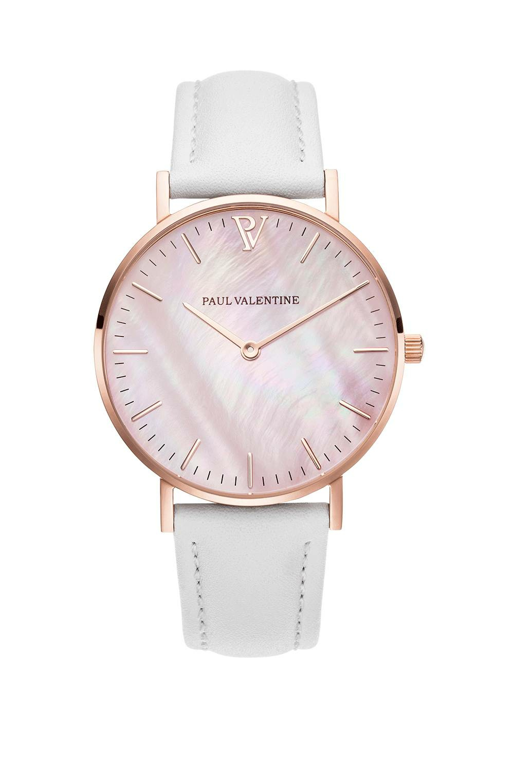 Paul Valentine Damen Armbanduhr ROSE GOLD PINK SEASHELL WHITE 36 MM PV36616 Paul Valentine Damen Armbanduhr ROSE GOLD PINK SEASHELL WHITE 36 MM PV36616