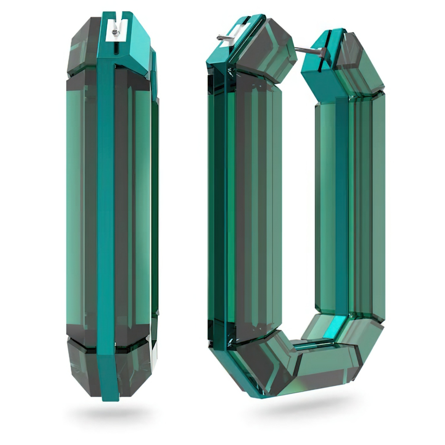 Swarovski Damen Ohrring Lucent Kreolen Statement, Achteckform, Grün 5633953 – Bild 2