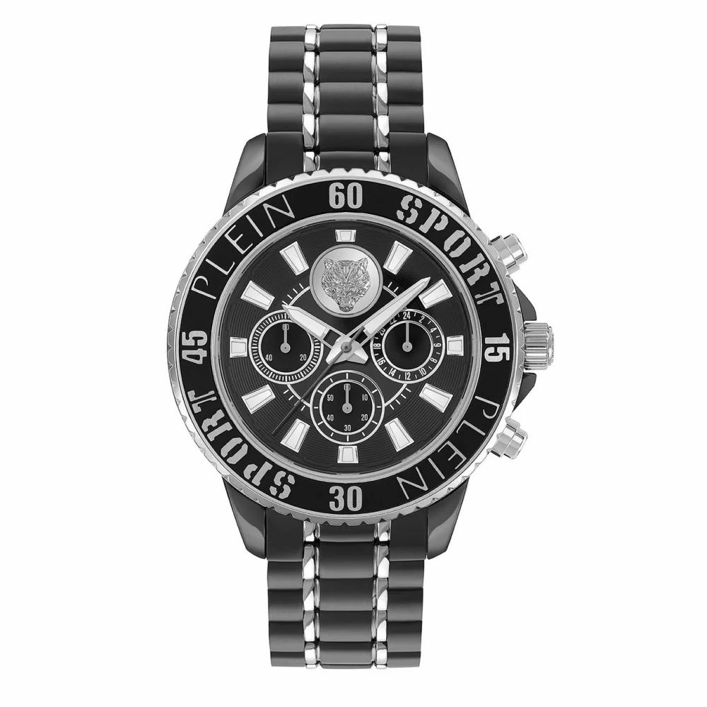 Plein Sport Herren Chronograph Glam Chrono PSMEA0524 Edelstahl / Two‑Tone 44 mm Plein Sport Herren Chronograph Glam Chrono PSMEA0524 Edelstahl / Two‑Tone 44 mm