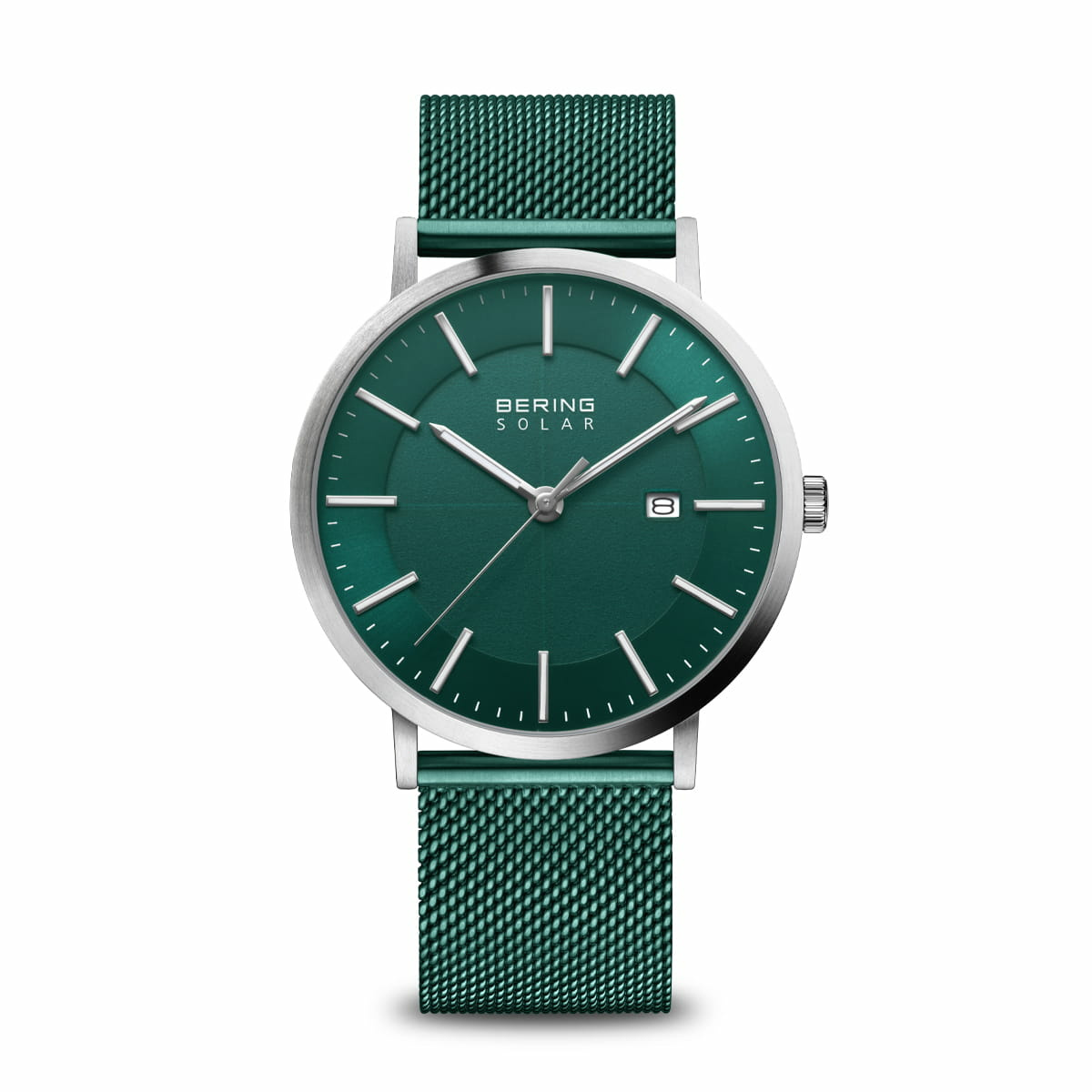 Bering analoge Herrenuhr Solar mit Milanaisearmband 15439-808 – Bild 2