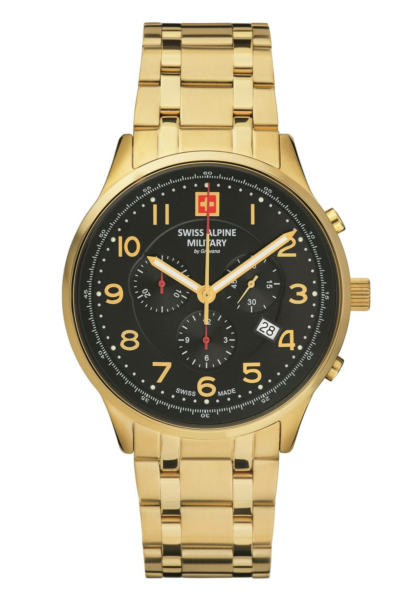 Swiss Alpine Military Herren Armbanduhr 43 mm Armband Edelstahl 7084.9117 – Bild 3