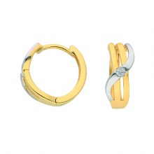 Damen 333 Gold Ohrringe  Creolen mit Zirkonia Damen 333 Gold Ohrringe  Creolen mit Zirkonia