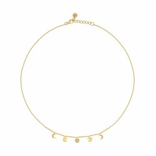 Halskette 925 Silber vergoldet Anhänger Mondphasen Zirkonia 41185098334302 Halskette 925 Silber vergoldet Anhänger Mondphasen Zirkonia 41185098334302