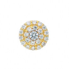 Damen 585 Gold Anhänger mit Zirkonia Ø 9,5 mm Damen 585 Gold Anhänger mit Zirkonia Ø 9,5 mm