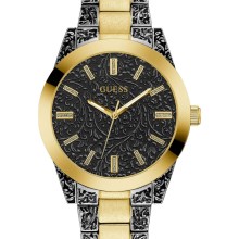 Guess Damen Armbanduhr Gilded 40 mm Brokatmuster auf Armband und Zifferblatt Arm... Guess Damen Armbanduhr Gilded 40 mm Brokatmuster auf Armband und Zifferblatt Arm...