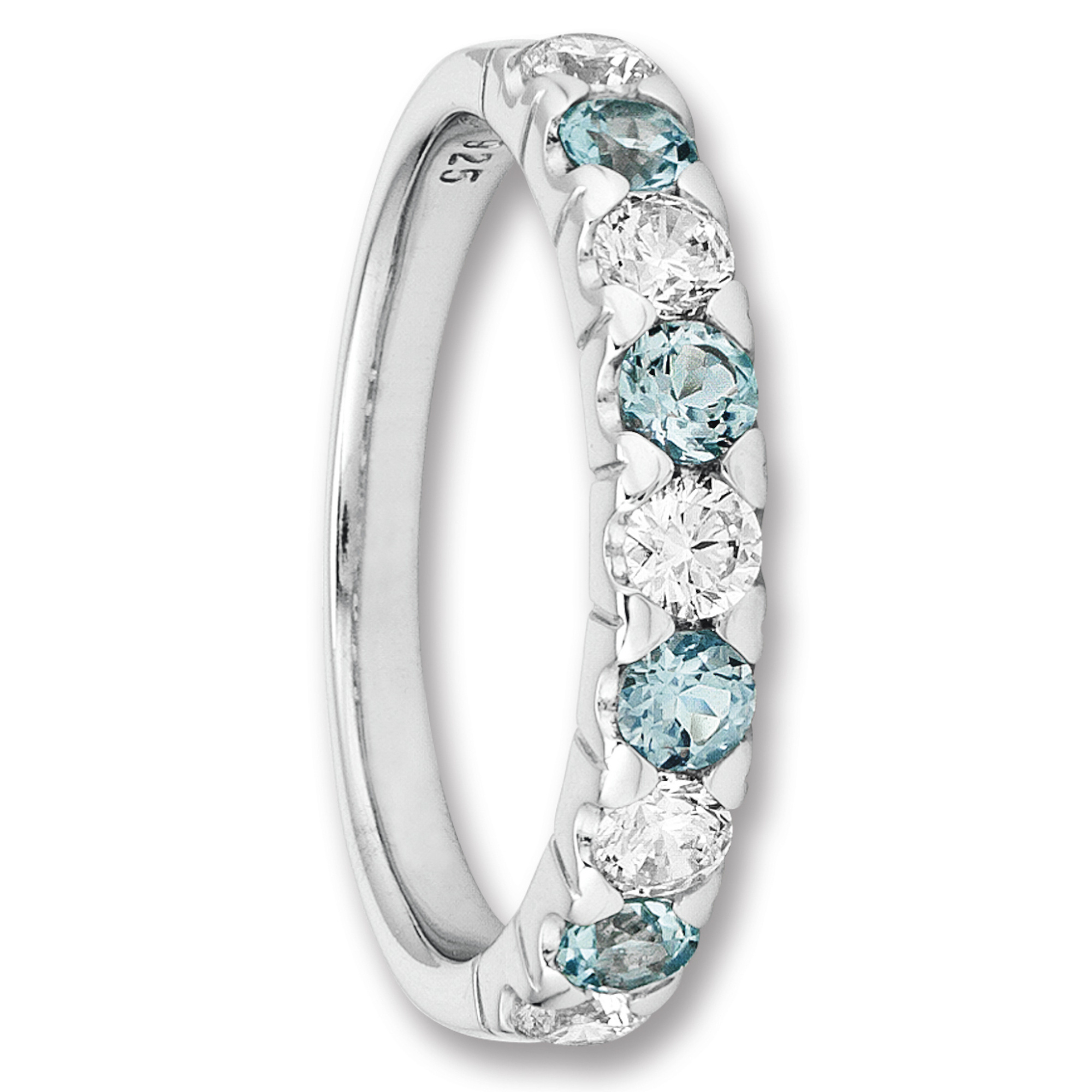 Zirkonia & Blau Topas Ring aus 925 Silber Zirkonia & Blau Topas Ring aus 925 Silber