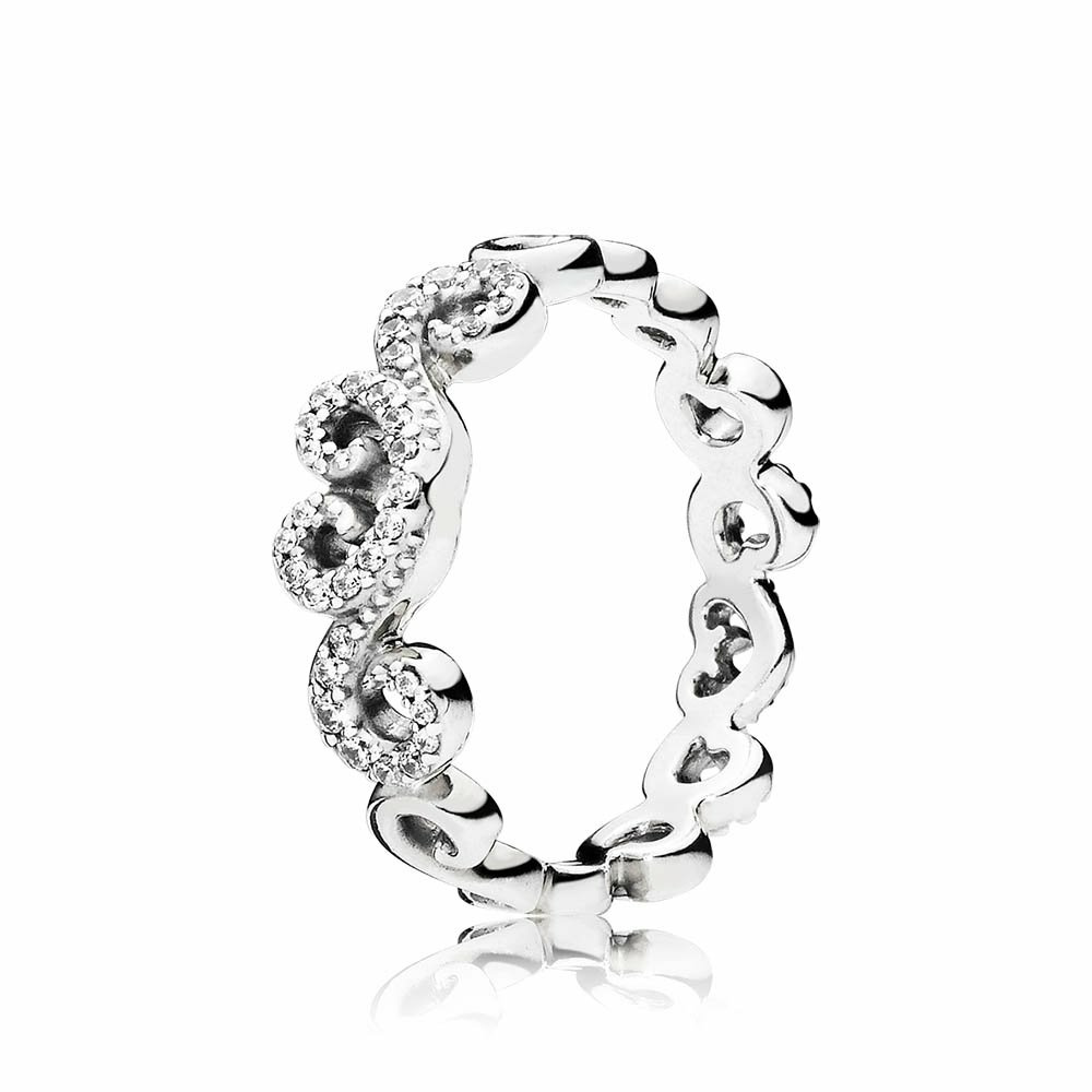 Pandora Ring 197117CZ-54 Frau Silber Herz wirbelt – Bild 2