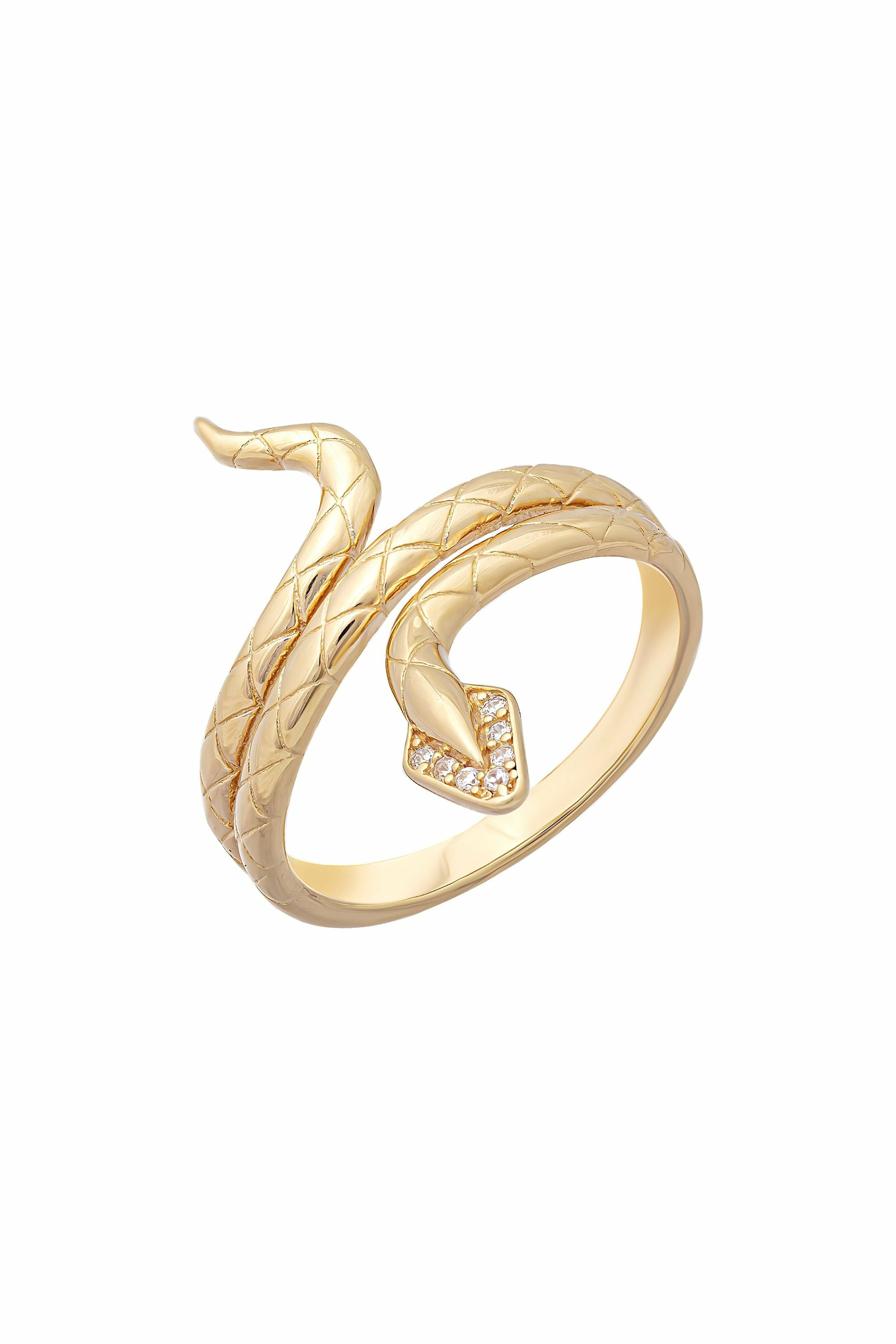 Ring 925 Silber vergoldet Schlange mit Zirkonia 41185120288862 – Bild 2