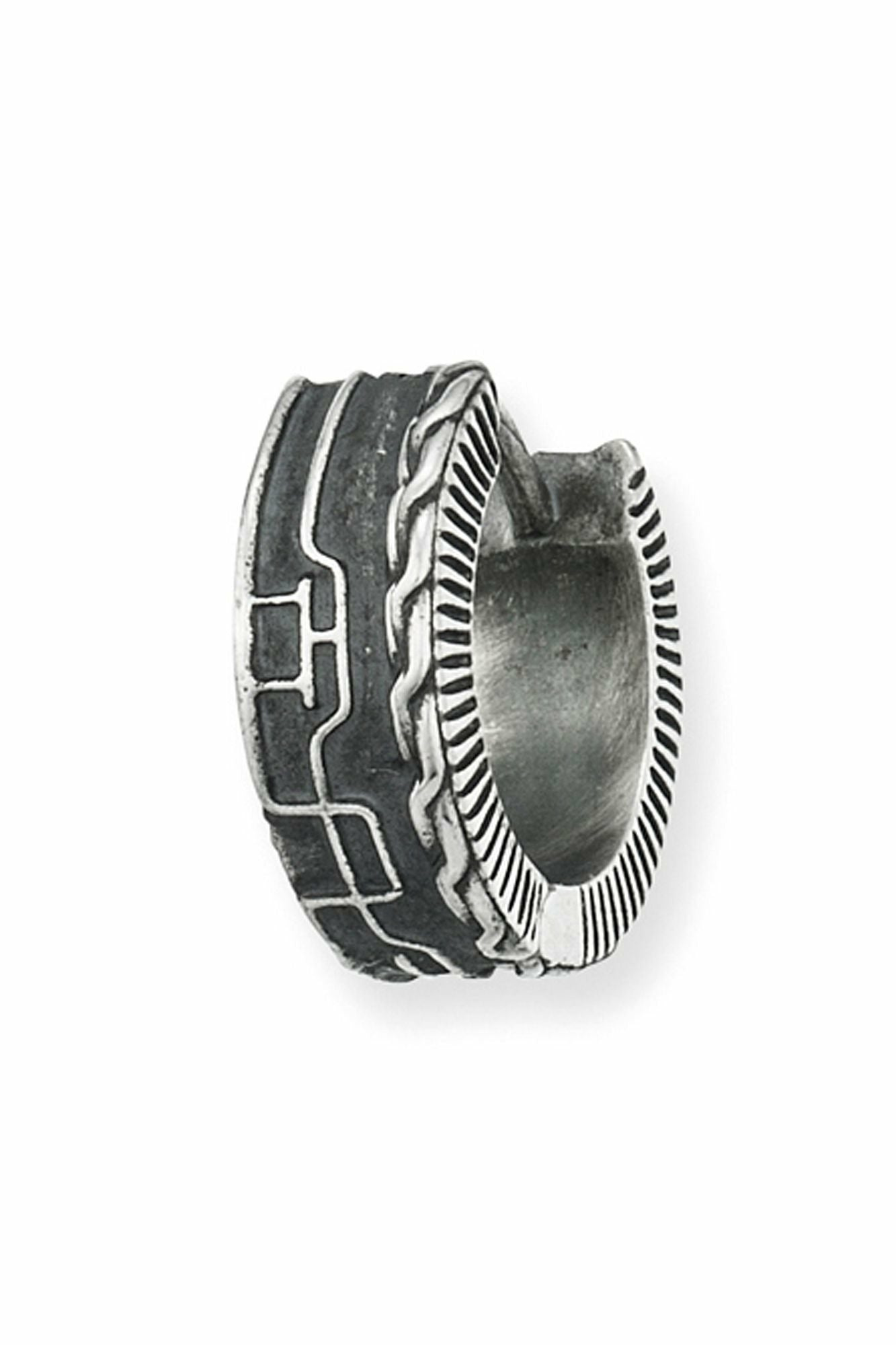 Single-Ohrring Silber 925 rhodiniert oxidiert 41183806423134 – Bild 3