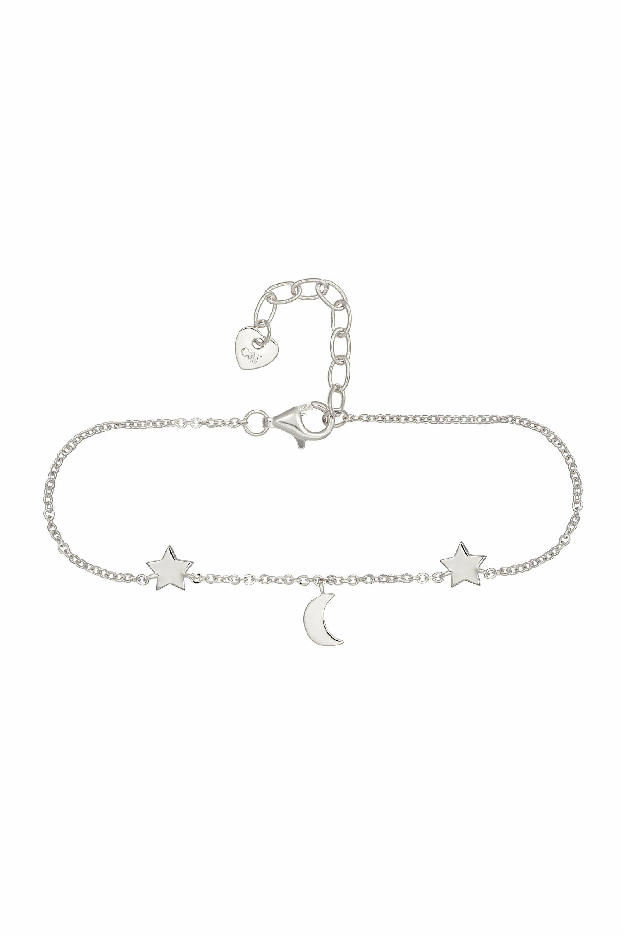 Armband 925 Sterling Silber rhodiniert Sterne Mond 41185217216606 – Bild 2