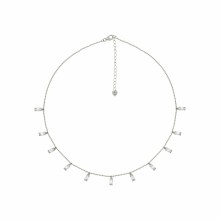 Collier 925/- Sterling Silber rhodiniert Anhänger Zirkonia Baguette 411847976223... Collier 925/- Sterling Silber rhodiniert Anhänger Zirkonia Baguette 411847976223...