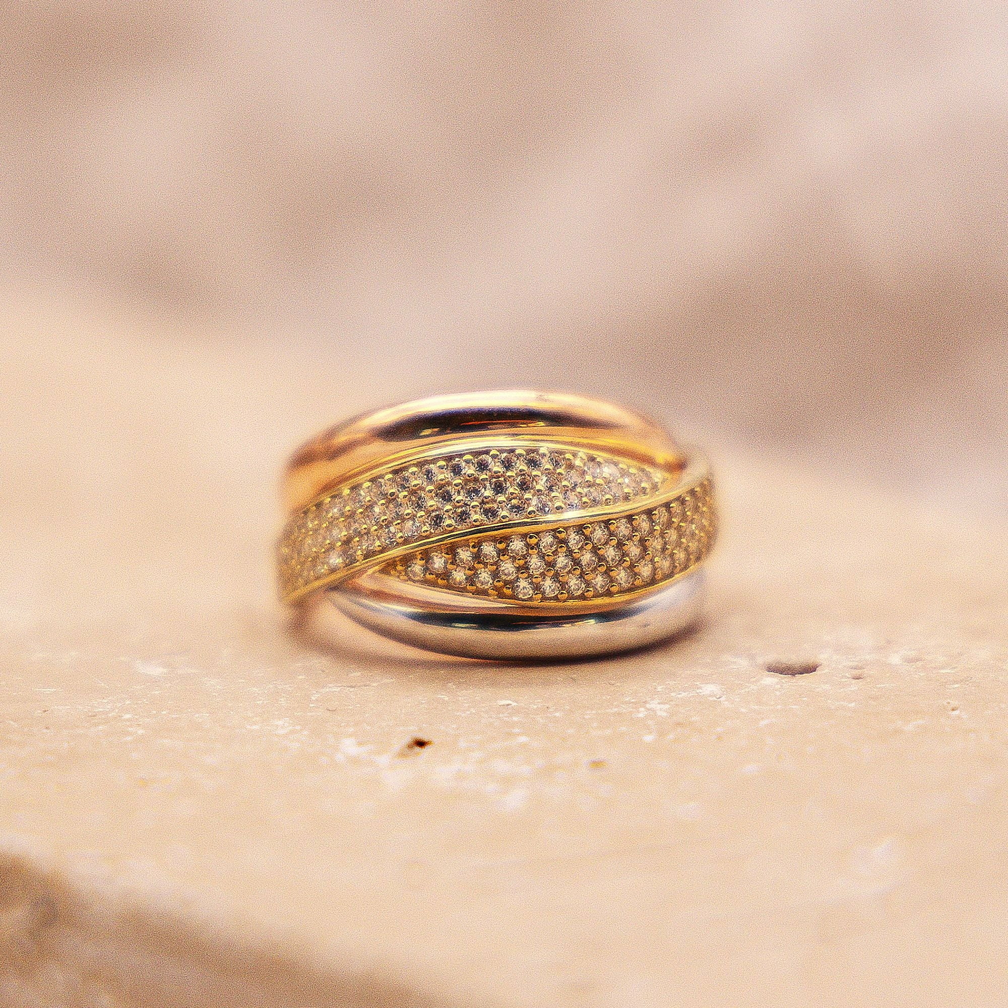Fascination by Ellen K. 375 Gold dreifarbig Zirkonia Ring 41675917656158 – Bild 3
