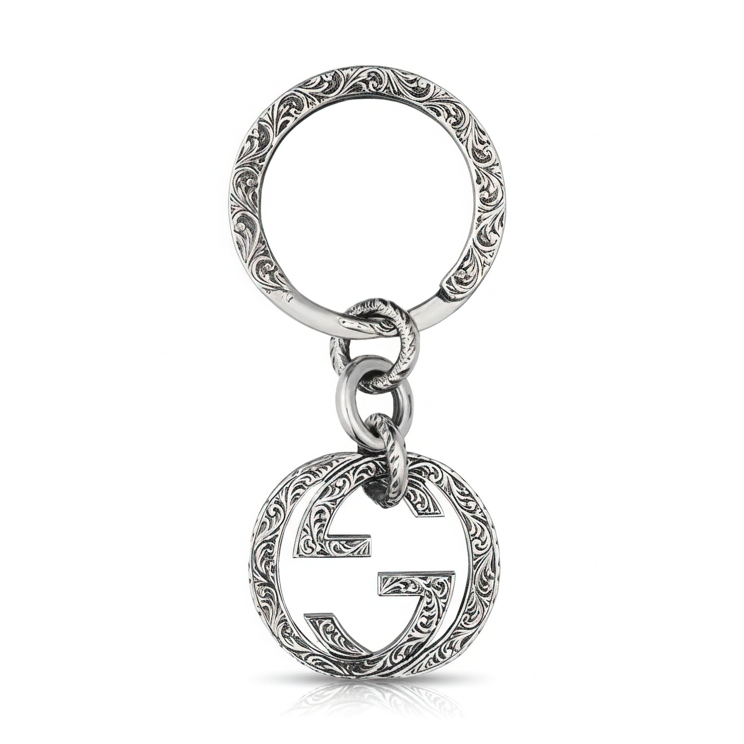 Gucci Schlüsselanhänger Unisex Interlocking G Silber YBF45530800100U – Bild 3