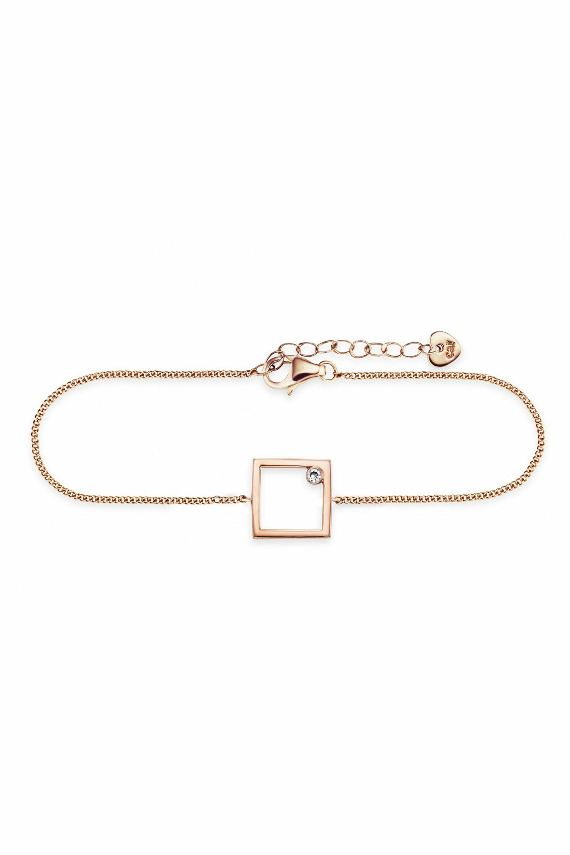 Armband 925 Sterling Silber rosé vergoldet Rechteck Zirkonia 41184572244062 – Bild 2