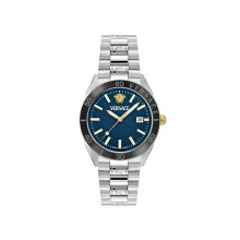 Versace Herrenuhr V‑Dome Blau Edelstahl VE8E00324 Versace Herrenuhr V‑Dome Blau Edelstahl VE8E00324
