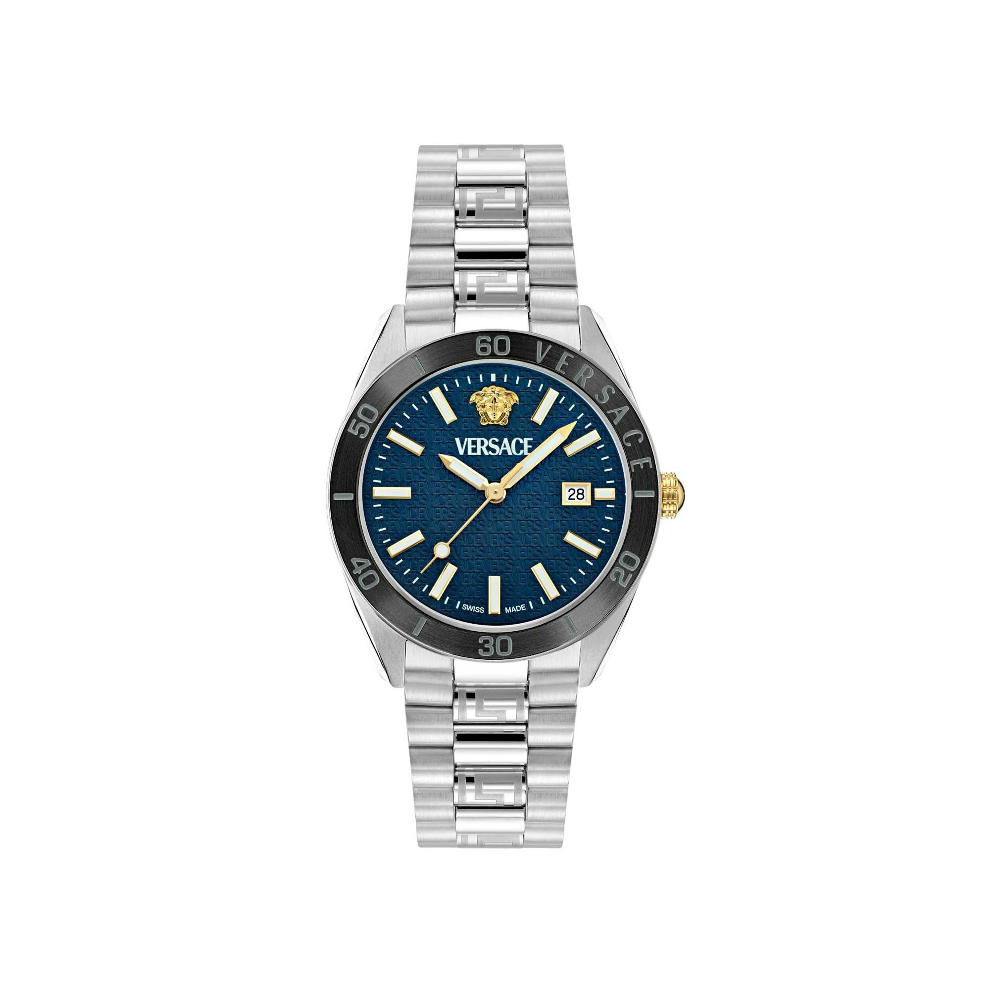 Versace Herrenuhr V‑Dome Blau Edelstahl VE8E00324 Versace Herrenuhr V‑Dome Blau Edelstahl VE8E00324