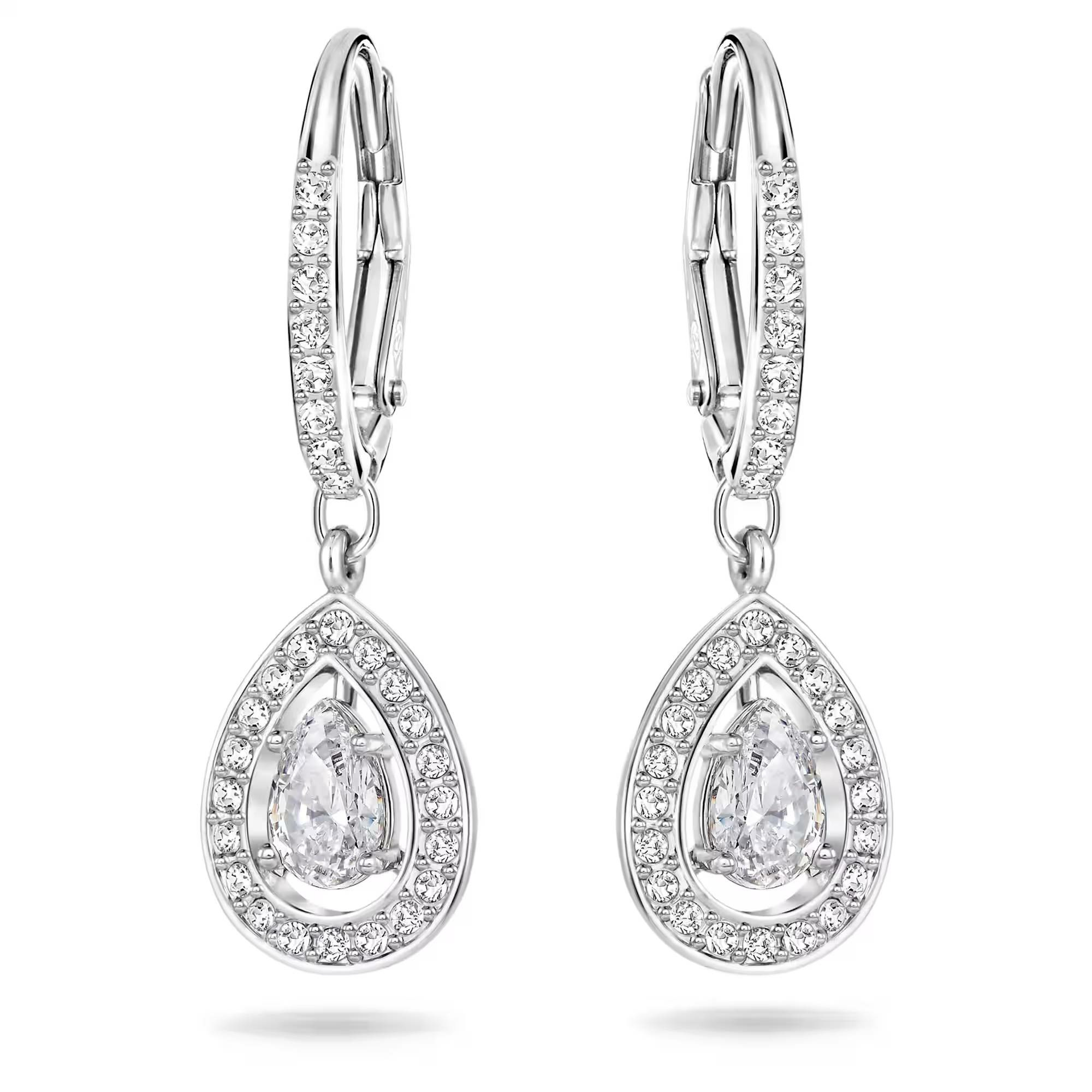 Swarovski Damen Ohrringe Attract Light Pear Weiss Rhodium Plattiert 5197458 – Bild 3