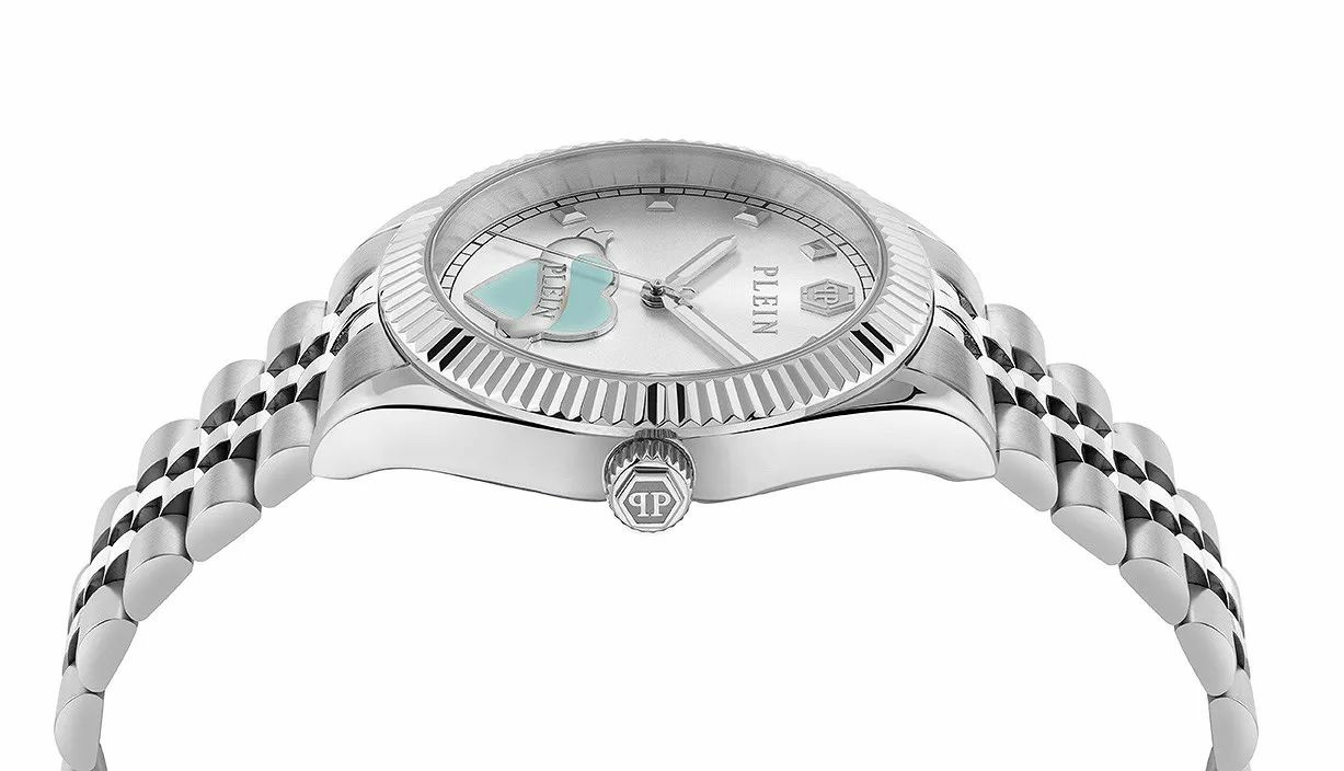 Philipp Plein Damenuhr Plein Valentine PW2BA1125 Edelstahl 38 mm Silber – Bild 2