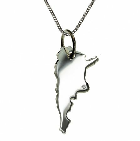 50cm Kette + Argentinien mit Brillant in 925 Silber – Bild 2