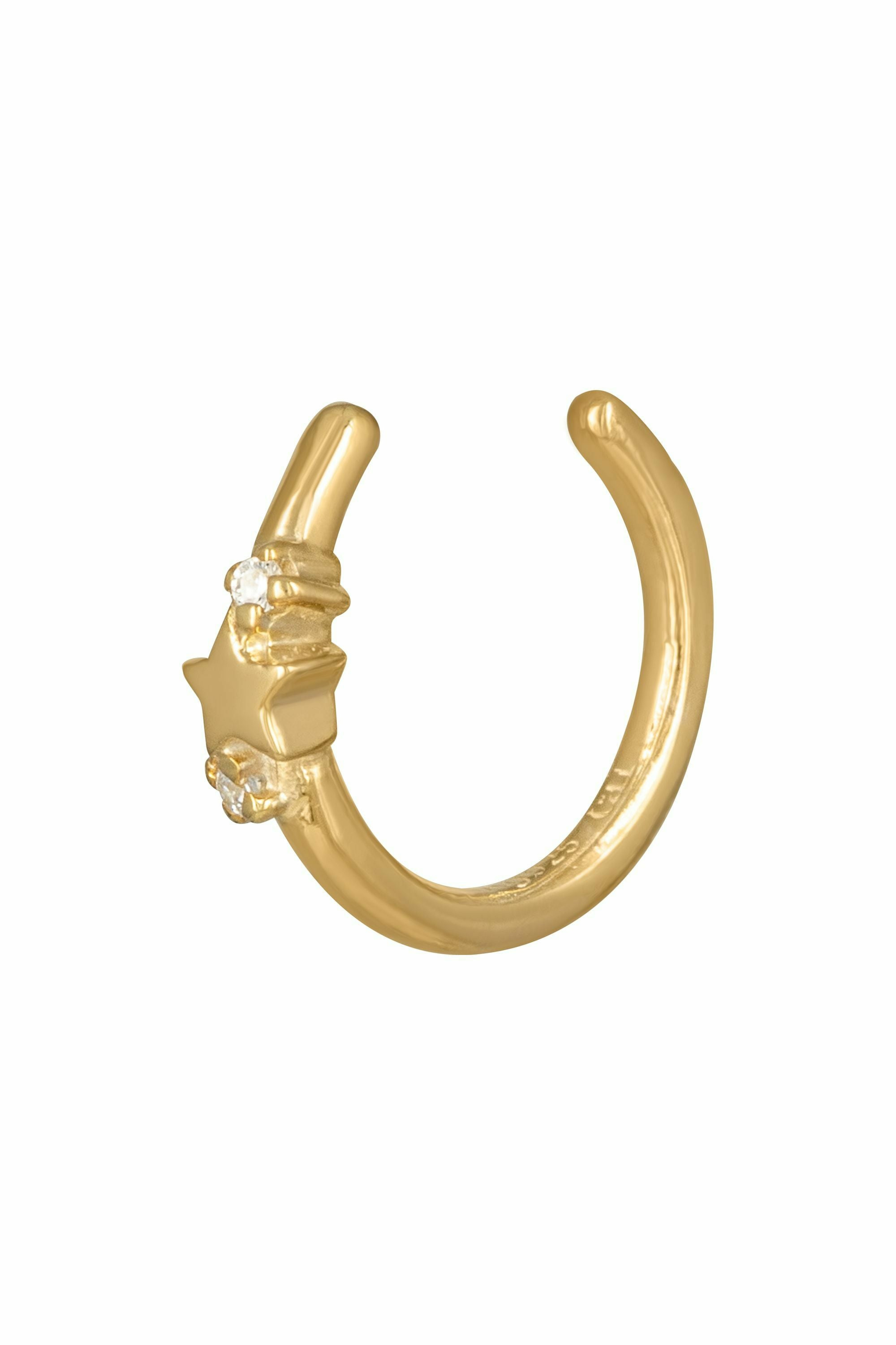 Ear Cuff 925 Sterling Silber gelb vergoldet Stern Zirkonia 41184551207006 – Bild 3