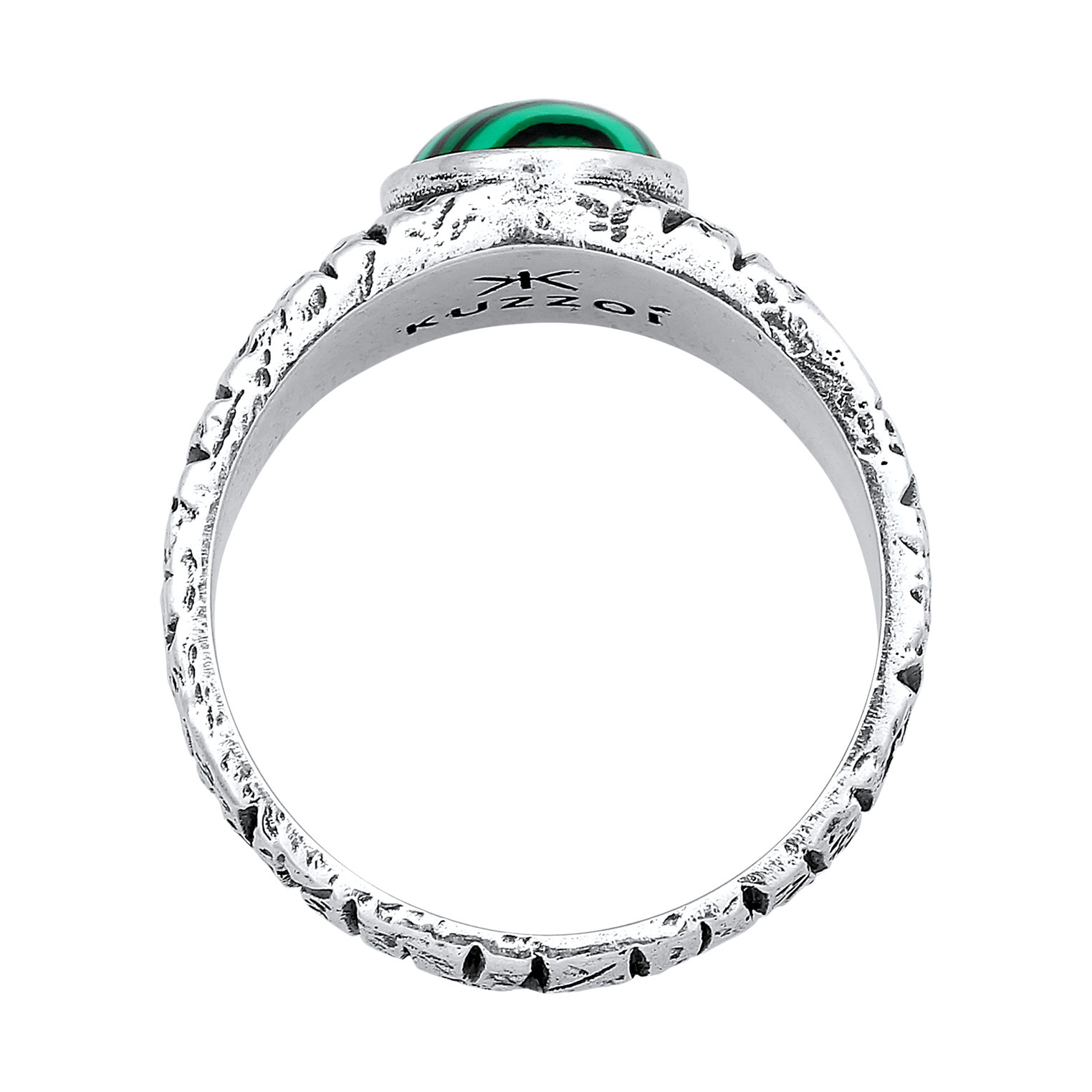 Ring Siegelring Malachit Grün Bikerring 925 Silber – Bild 2